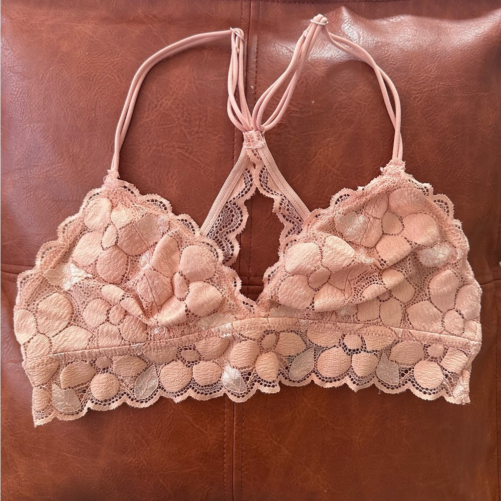 Pink lace aerie bralette